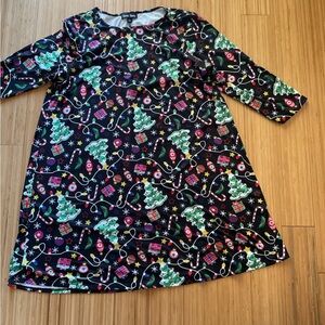 Dress Works holiday shift dress women’s large stretchy Christmas tree lights